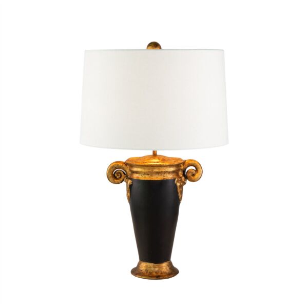 Flambeau Lighting - Gallier - FB-GALLIER-TL - Black Resin Gold White Table Lamp With Shade