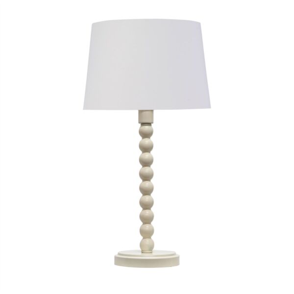 Bobbin - Ivory Lamp with White & Gold Shade