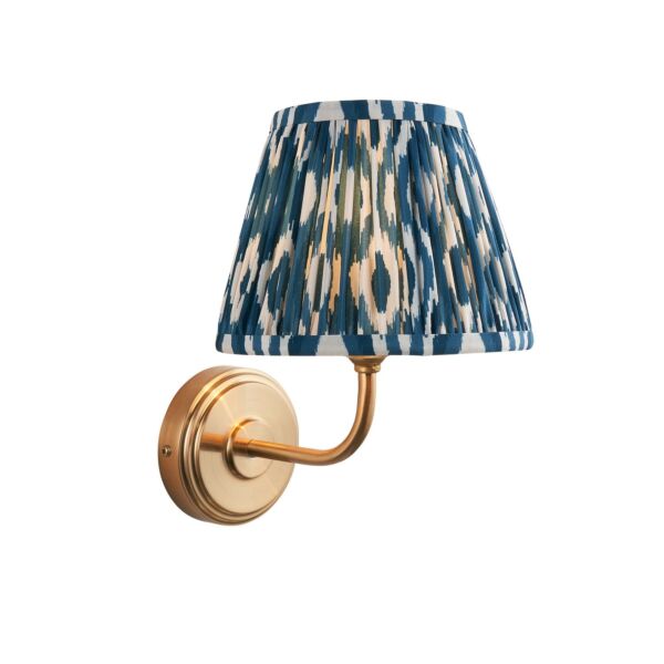 Endon Lighting - Step Arc & Ikat 20cm - 116053 - Aged Brass Blue Wall Light