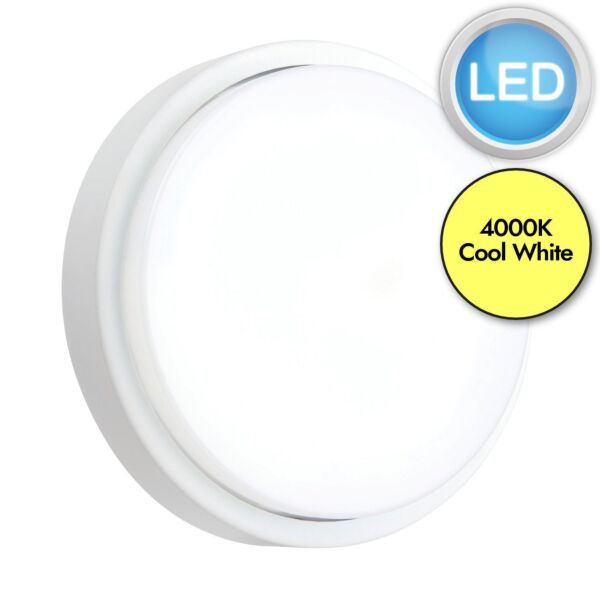 Saxby Lighting - Rond - 78622 - LED White Opal IP54 Plain Bezel Outdoor Bulkhead Light