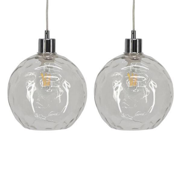 Set of 2 Barnum - Clear Dimpled Glass Easy Fit Pendant Shades