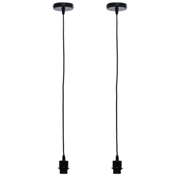 Set of 2 Cassidy - Black Ceiling Pendant Flex Suspension Kits for Easy Fit Shades