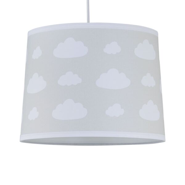 Clouds - Light Grey Easy Fit Fabric Pendant Shade
