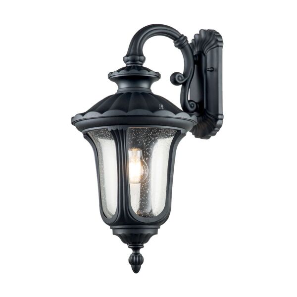 Elstead Lighting - Chicago - CC2-M-BK - Black Clear Seeded Glass IP44 Outdoor Wall Light