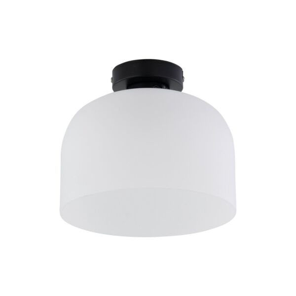 Victoria - Black Flush Ceiling Light with Frosted Glass Shade