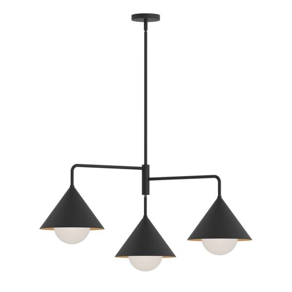 Elstead Lighting - Remyck - ALM-REMYCK3-BK - Black Opal Glass 3 Light Ceiling Pendant Light
