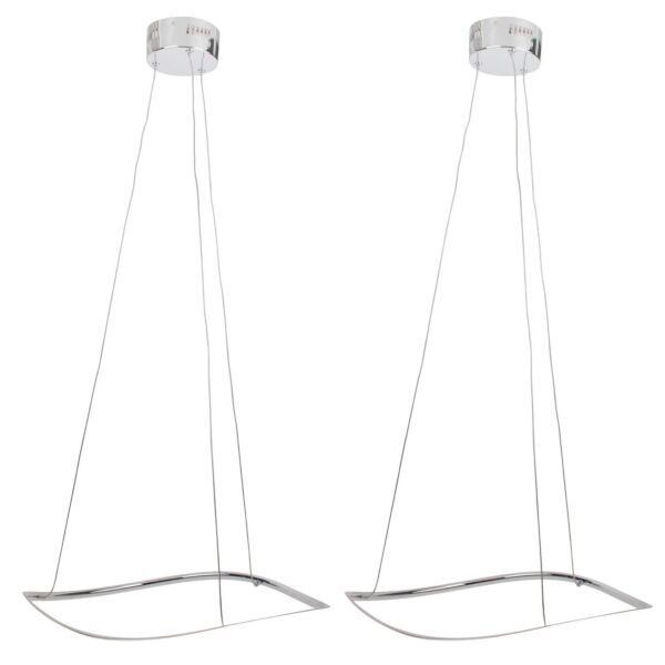 Set of 2 Polished Chrome LED Ripple Fittings