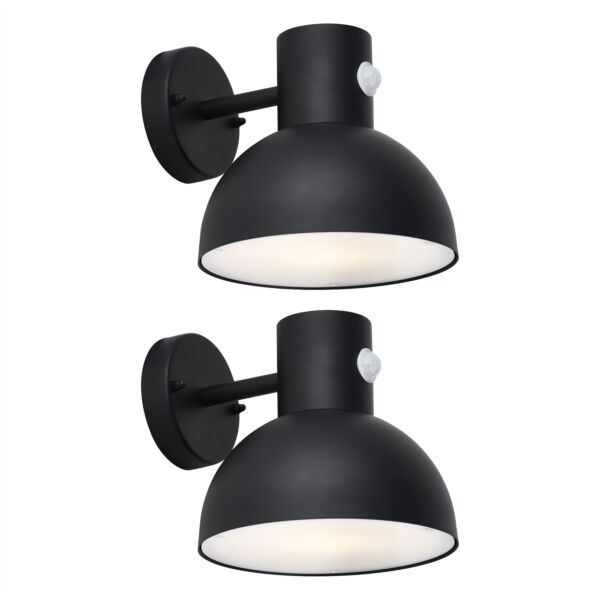 Set of 2 Arkle - Black Motion Sensor Outdoor Wall Lights